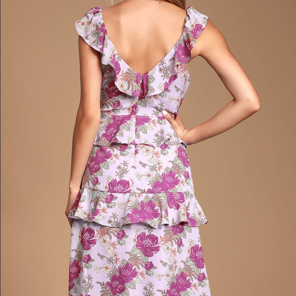 Lulu’s Fleur-Evermore Floral Print Midi Dress - Picture 2 of 8